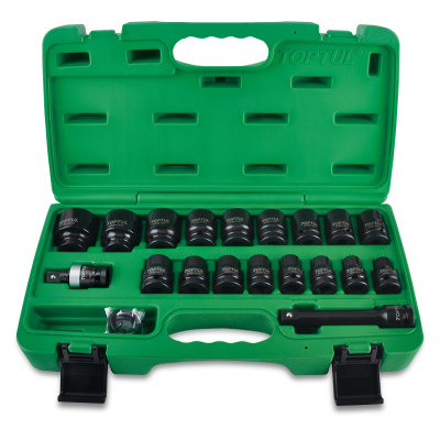 Набор головок ударных 1/2" 6-гранных 10-32мм,  27 предметов TOPTUL GCAI2701 Набор головок ударных 1/2" 6-гранных 10-32мм,  27 предметов TOPTUL GCAI2701