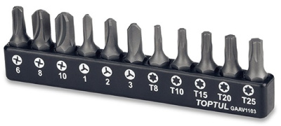 Набор бит 1/4" 11 предметов TOPTUL GAAV1103 Набор бит 1/4" 11 предметов TOPTUL GAAV1103