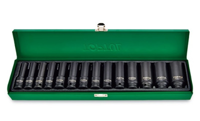 Набор ударных головок удлиненных 1/2" от 10 до 32 мм, 14 пр. в мет.ящике TOPTUL GDAD1401 Набор ударных головок удлиненных 1/2" от 10 до 32 мм, 14 пр. в мет.ящике TOPTUL GDAD1401