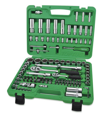 Набор инструментов в чемодане 1/4" и 1/2" 12-гр., 108 предметов TOPTUL Набор инструментов в чемодане 1/4" и 1/2" 12-гр., 108 предметов TOPTUL