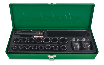 Набор головок ударных 1/2" 10-32 мм, 18 предметов в метал.кейсе TOPTUL GCAD1807 Набор головок ударных 1/2" 10-32 мм, 18 предметов в метал.кейсе TOPTUL GCAD1807