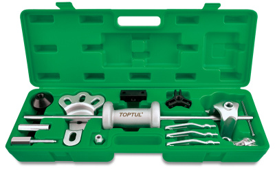 Набор универсальных съемников с обратным молотком, 13 предметов TOPTUL Набор универсальных съемников с обратным молотком, 13 предметов TOPTUL