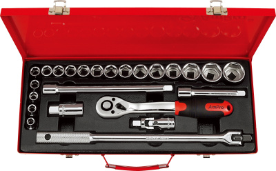 T45512 Набор головок и аксессуаров 1/2" дюймовых в метал. кейсе,24 предметов T45512 Набор головок и аксессуаров 1/2" дюймовых в метал. кейсе,24 предметов